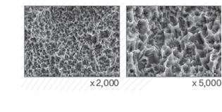 SLA表面はRBMに比べて200%以上も粗い表面性状(表面粗さ)を実現し、より効果的で速い骨結合を誘導するように開発されました。